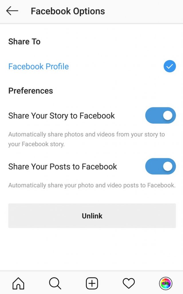 اتصال اکانت اینستاگرام و فیس بوک